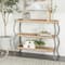 Brown Iron Rustic Console Table, 33" x 39" x 13"
